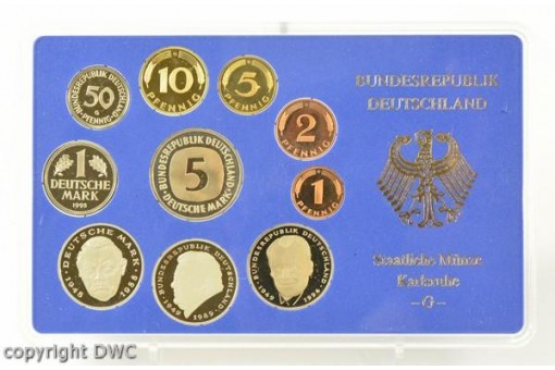 Coin Münzen Kursmünzensatz KMS 1995 G polierte Platte BRD Sammlerstück