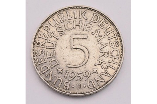Münze Silber 5 Mark Silberadler BRD 1959 J Jäger 387 16886 Sammlerstück