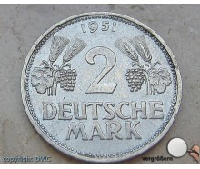 Münze 2 Mark 1951 F Ähren mit Trauben Jäger 386 Cu Ni Sammlermünze 