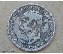 Münze 1 Drachme Georg I. 1910 Silber Griechenland Münzen Sammlermünze 