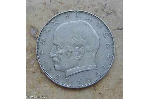 Münze 2 Mark BRD 1957 G Max Planck Sammlermünze Jäger 392 Sammlerstück