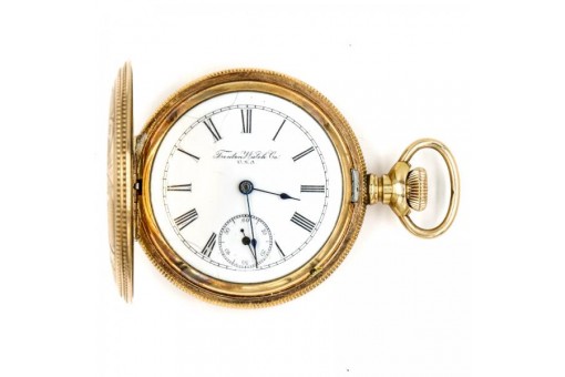 Taschenuhr Uhr Savonette Trenton Watch & Co. USA vergoldet Herren Sammlerstück