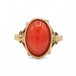 Ring mit Koralle Korallen in 333 8kt Gold Antik Ringe Damen Gr. 58