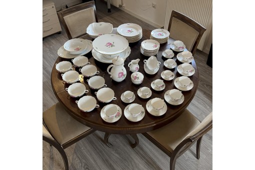 Kaffee - Mokkaservice original Meissen Porzellan rote Rose 48 tlg Sammlerstück