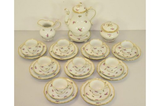 Kaffeeservice original Meissen Porzellan rote Rose für 9 Personen Sammlerstück