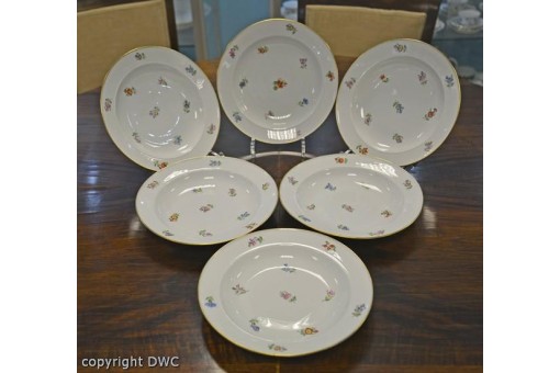 6 Suppenteller Porzellan original Meissen Streublümchen Teller Sammlerstück