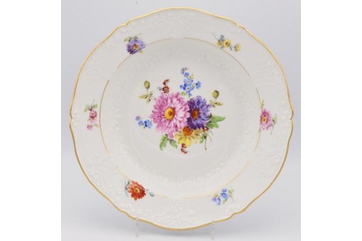 Suppenteller original Meissen Porzellan Blumenbukett 23,5 cm. Sammlerstück