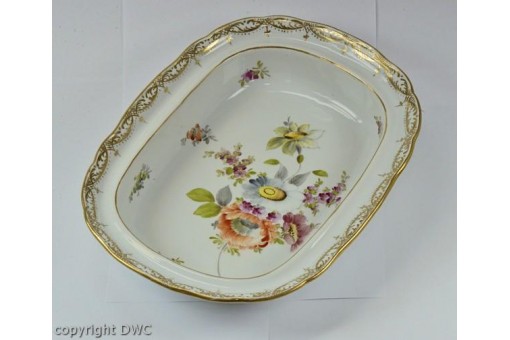 Anbietschale Porzellan Schale original Meissen Bunte Blume Sammlerstück