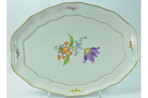 Servierplatte original Meissen Porzellan Blume Goldrand 1950 Sammlerstück