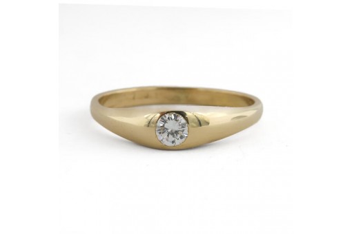 Ring Mit Brillant Diamant Solitär 0,25 ct 750 18 Kt Gold Damen Ringe Gr. 56