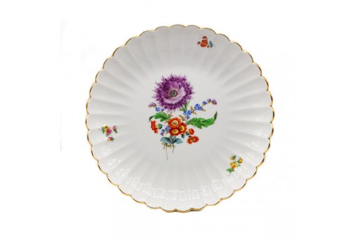 Anbietschale original Meissen Porzellan Blumendekor Goldrand 28 cm Sammlerstück