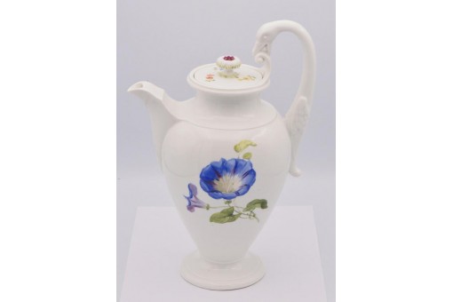 Kaffeekanne 1,25 l. Blumen original Meissen Porzellan Schwanenhals Sammlerstück