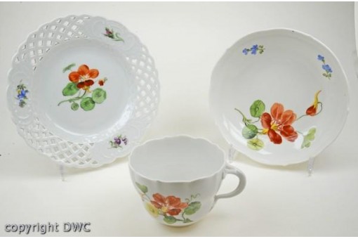 Kaffee Tee Gedeck Sammlerstück Meissen Feldblume Tasse Porzellan 