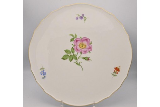 Kuchenplatte Tortenplatte original Meissen Porzellan Blumen 1. Wahl Sammlerstück