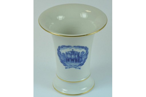 Kratervase original MEISSEN Porzellan Kobaltblau Blumenbukett Sammlerstück
