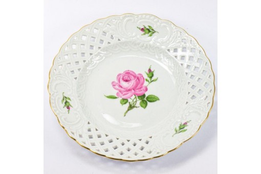 Anbietschale original Meissen Porzellan Rose Goldrand 1. Wahl Sammlerstück