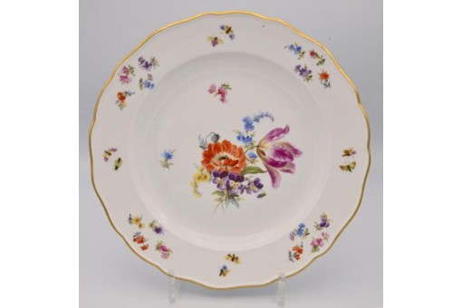 Teller original Meissen Porzellan Blumenn und Insekten Knaufzeit Sammlerstück
