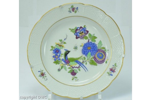 Wandteller original Marke Meissen Porzellan Indisch Feld Blume Sammlerstück