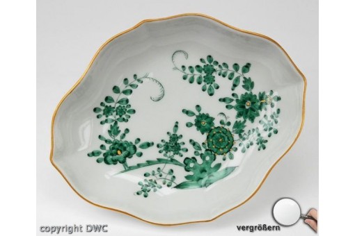 Anbietschale Schälchen Nuss Indisch grün original Meissen Porzellan Sammlerstück