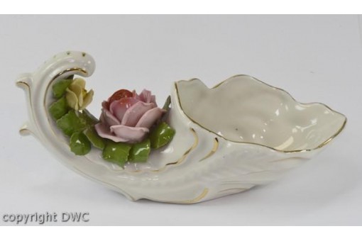 Füllhorn Cornucopia Porzellan Dresden Rosenblüten Vase Sammlerstück