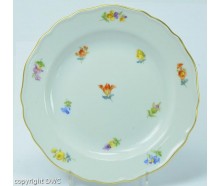 Dessert Teller Porzellan original Meissen Streublümchen Goldrand Sammlerstück