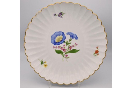 Schale original Meissen Porzellan bunte Blume bestossen 27,5 cm Ø Sammlerstück