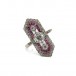 Art déco Ring mit Diamanten 1,60 ct. und Rubinen 585 Gold Gr. 50 Sammlerstück