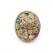 Gemüsering mit Edelsteinen Diamanten und Perle 585 Gold Gr. 52 Sammlerstück
