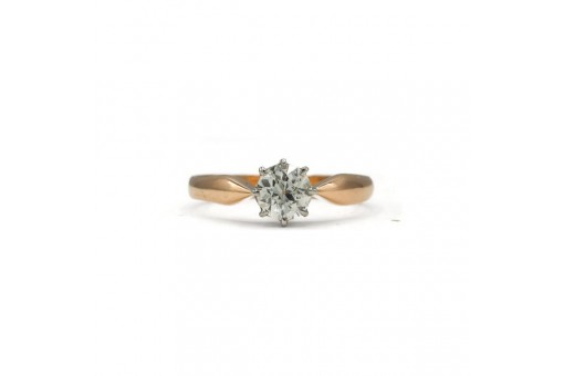 Ring mit Altschliffdiamant 0,79 ct. 585 Gold IHK Gutachten Gr. 58 Sammlerstück