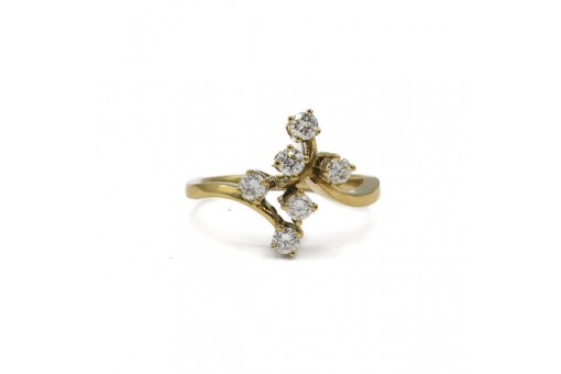 Ring mit Brillanten Diamanten 0,60 ct in 585 14 kt Gold Gr.53 Sammlerstück