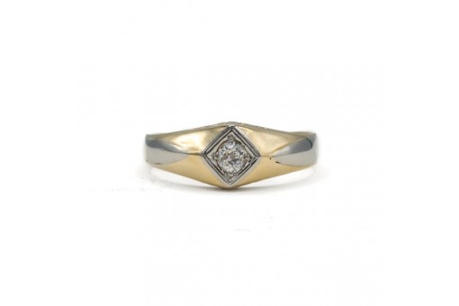 Ring Art déco mit Altschliffdiamant 0,20 ct. 14 Kt. 585 Gold Gr. 58 Sammlerstück