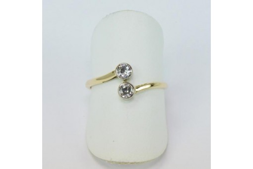 Ring mit Altschliffdiamanten antik in 14 Kt. 585 Gold Gr. 53 Sammlerstück