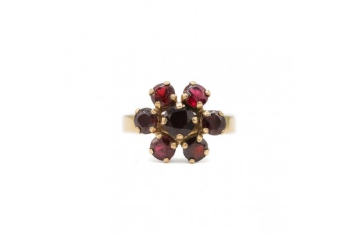 Ring mit Granate Granat in 333 8kt Gold Garnet antik Gr. 56 Sammlerstück