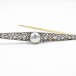 Nadel Brosche mit Perle Diamanten Perlen 18 Kt 750 Gold Art Deco Sammlerstück 