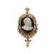 Brosche Anhänger mit Onyx 585 14 kt Gold Perle Herren Kamee antik Sammlerstück