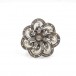 Brosche mit Diamantrosen antik in Silber mit 18 Kt. 750 Gold Sammlerstück