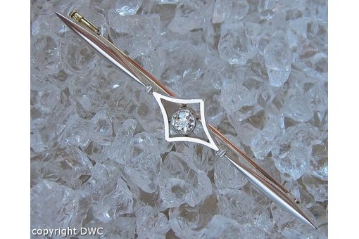 Ansteck Nadel Brosche in 14 Kt 585 Gold mit Diamanten Brillanten Sammlerstück
