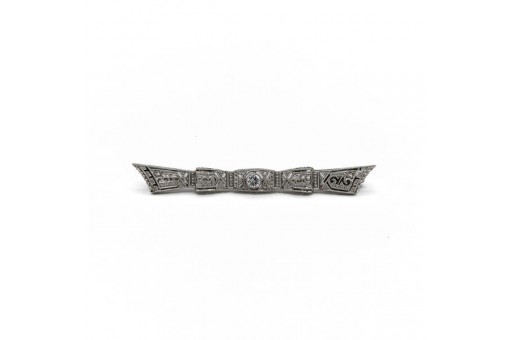 Brosche Nadel Art déco mit Diamanten in 585 Weißgold brooch antik Sammlerstück