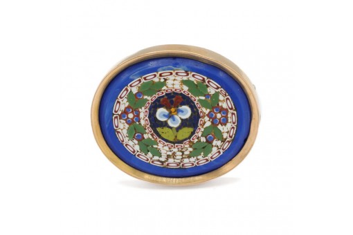 Brosche Nadel "Millefiori" in 14 Kt. 585 Gelbgold brooch Sammlerstück
