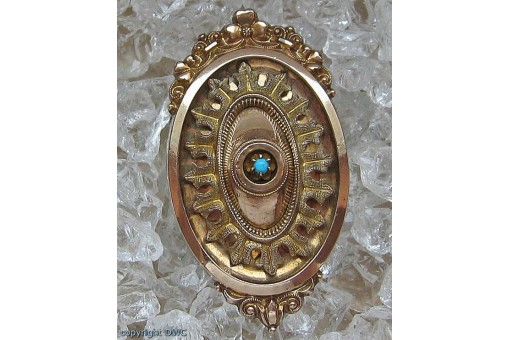 Türkisbrosche Nadel Pin Brosche Türkis antik Biedermeier Sammlerstück