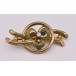 Brosche Rubin Safir Perle Altschliffdiamant 0,06 ct. antik brooch Sammlerstück