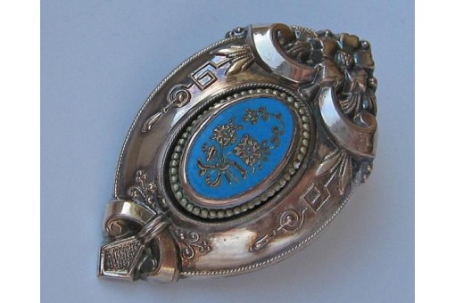 Emaillebrosche Brosche mit Email Brooch Jugendstil antik Damen Sammlerstück
