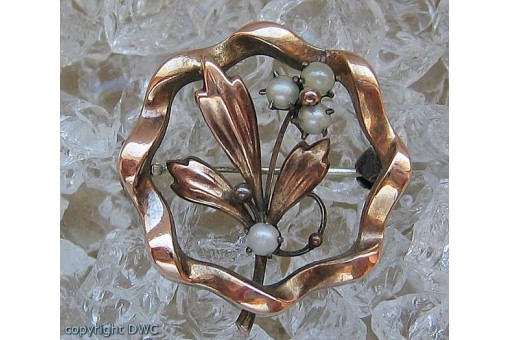 Perlenbrosche Brosche Perle Perlen Antik Jugendstil Nadel Sammlerstück
