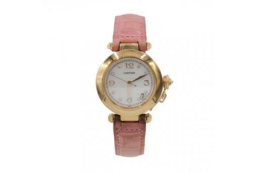 Cartier Pasha C Automatic in 18 Kt 750 Gelbgold mit Diamanten - Box Ref. 1035