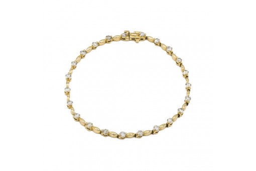 Armband mit 23 Brillanten 2,0 ct. in 14 Kt. 585 Rosegold Länge 18,2 cm