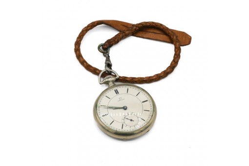 OMEGA Herren Taschenuhr Cal. 40,6 L.T2 mit Lederkordel 39 mm Sammlerstück