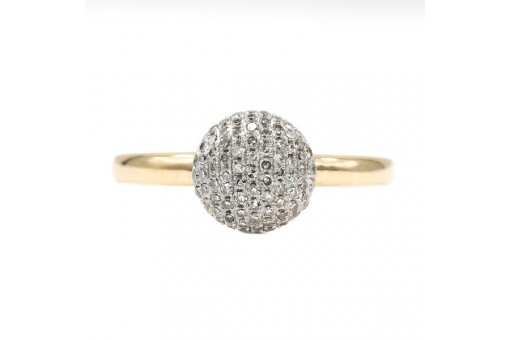 Ring mit Brillanten Diamanten 0,43 ct. in 14 Kt. 585 Gold Damen Ringe 54 edel!