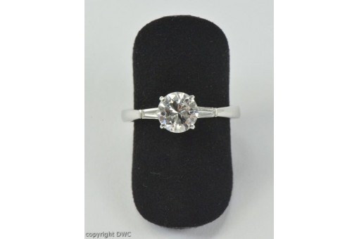 Ring Solitär Einkaräter mit Brillanten Diamanten in 750 er weiss Gold 54 top