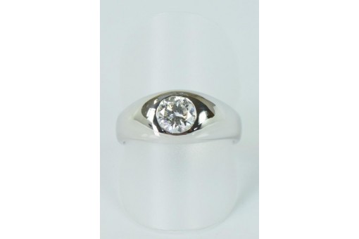 Solitär Brillant Ring in 585 er Weiß gold DPL Expertise Grösse 61 Ringe edel