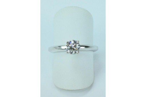 Ring mit Brillantsolitär 0,85 ct. in 18 Kt 750 Gold Grösse 53 IGI Expertise 